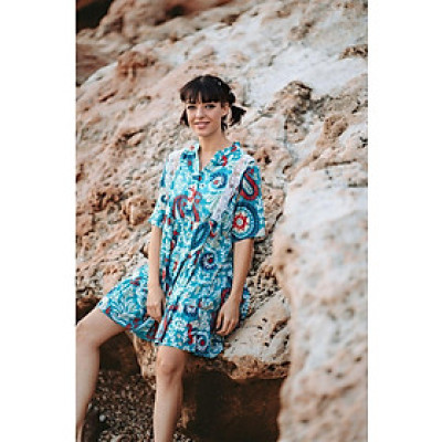 Đầm Cotton Phối Ren Isla Bonita