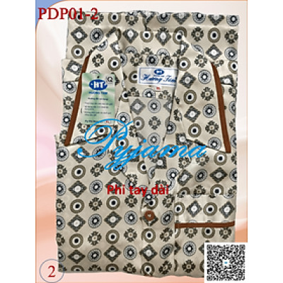 Bộ Pyjama HUONGTAM Phi tay dài nam cao cấp(PDP01). Chất liệu vải polyester mềm mại, thoáng mát, không phai màu.