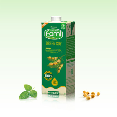 Thùng Vinasoy Fami Green soy rất ít đường hộp (10 hộp x 1 Lít)