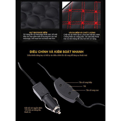 Đệm tựa lưng Massage trên Xe Hơi, Ô tô cắm tẩu 12v