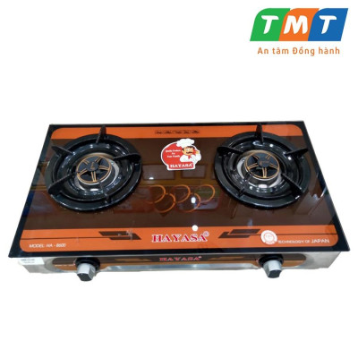 [HÀNG CHÍNH HÃNG] Bếp gas đôi cao cấp kiếng cường lực Hayasa HA-8600, đầu đốt đồng mũ, điếu inox 304, kiềng 5ly