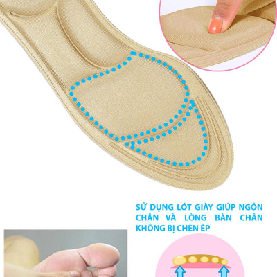 Lót giày đa năng 4D cực êm chân, chống thốn gót chân và thấm hút mồ hôi - buybox - BBPK56
